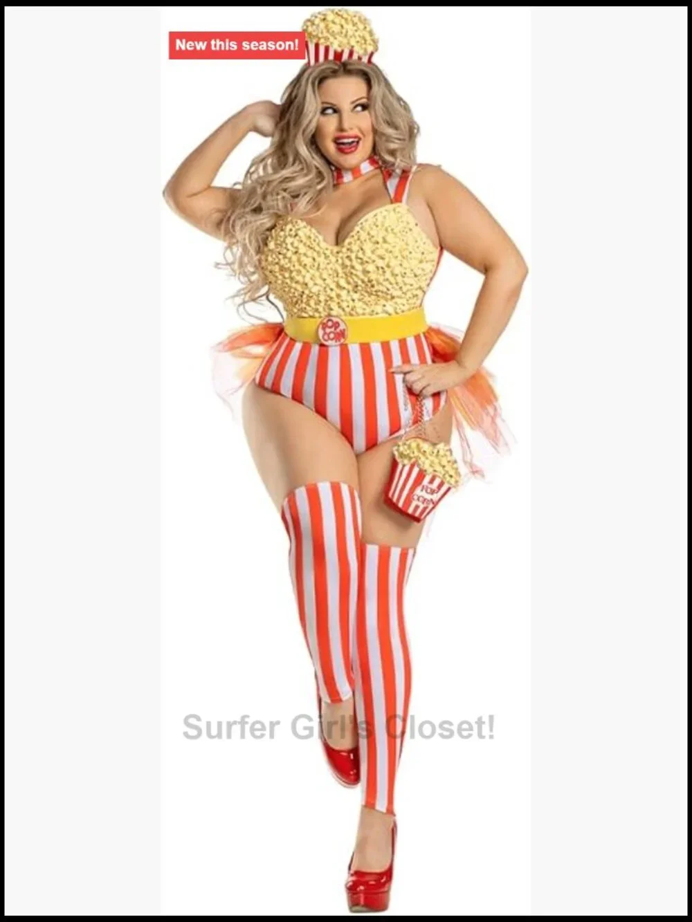 Plus Size Pop Babe Costume Teddy Bustle Purse Headpiece Cosplay Halloween